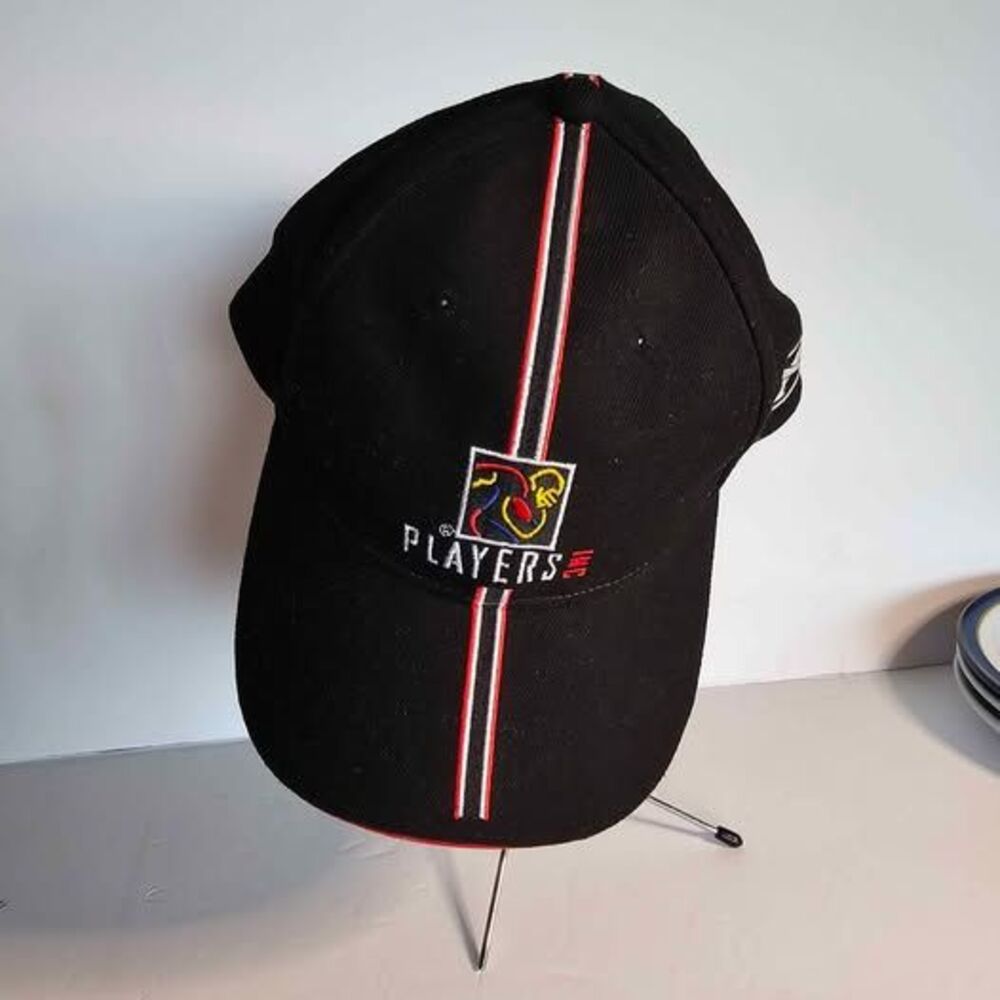Reebok Players Inc Black Adjustable Baseball Hat Colorful Football Emblem EX